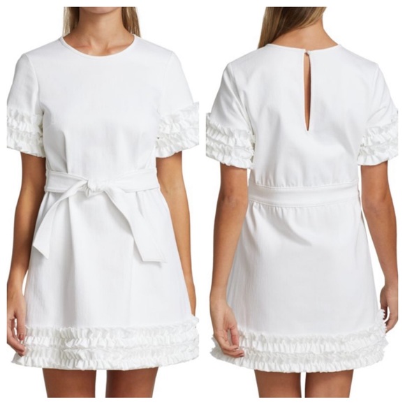 cinq a sept Dresses & Skirts - cinq a sept easton denim belted a-line mini dress